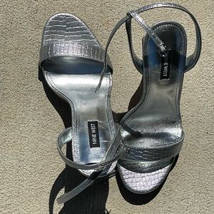 Metallic/Silver High Heel Sandal by Nine West